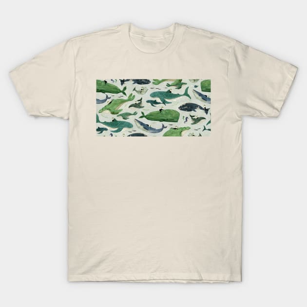 Whale rider cabbages T-Shirt by katherinequinnillustration